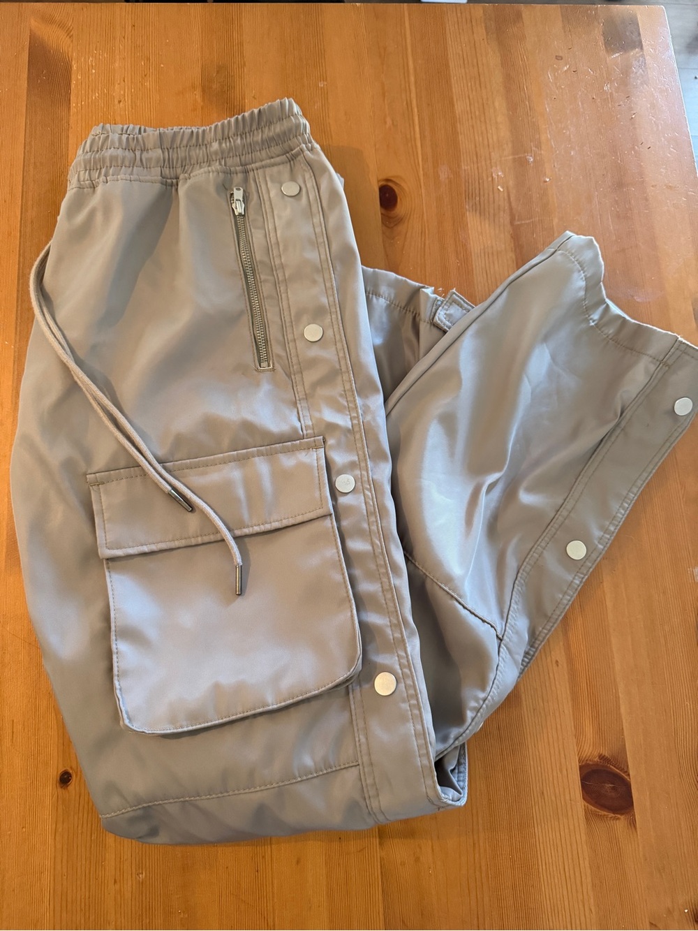 MNML Gray Snap-Button Cargo Pants